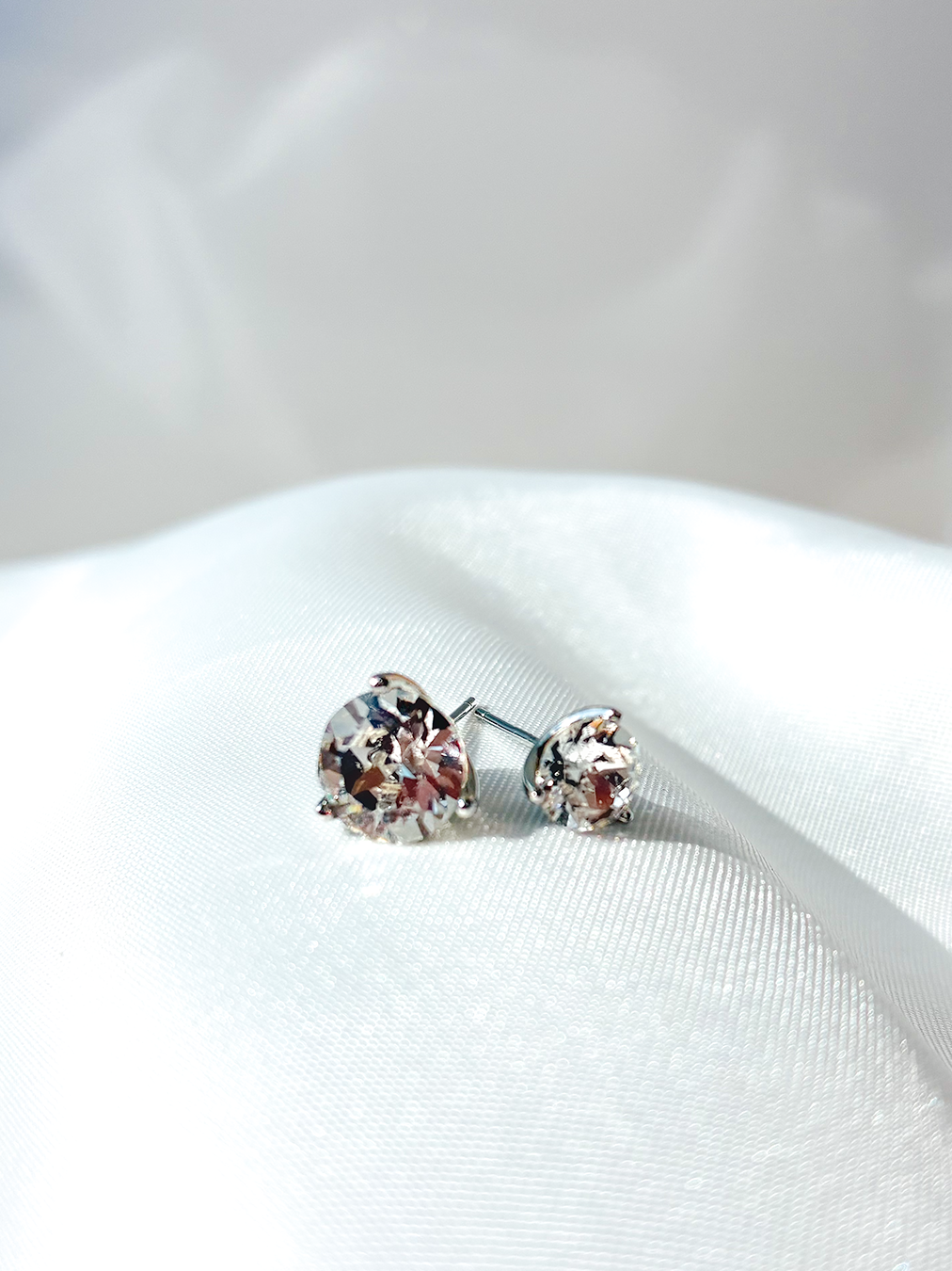 奧地利元素水晶925耳環 - 透白 Clear White