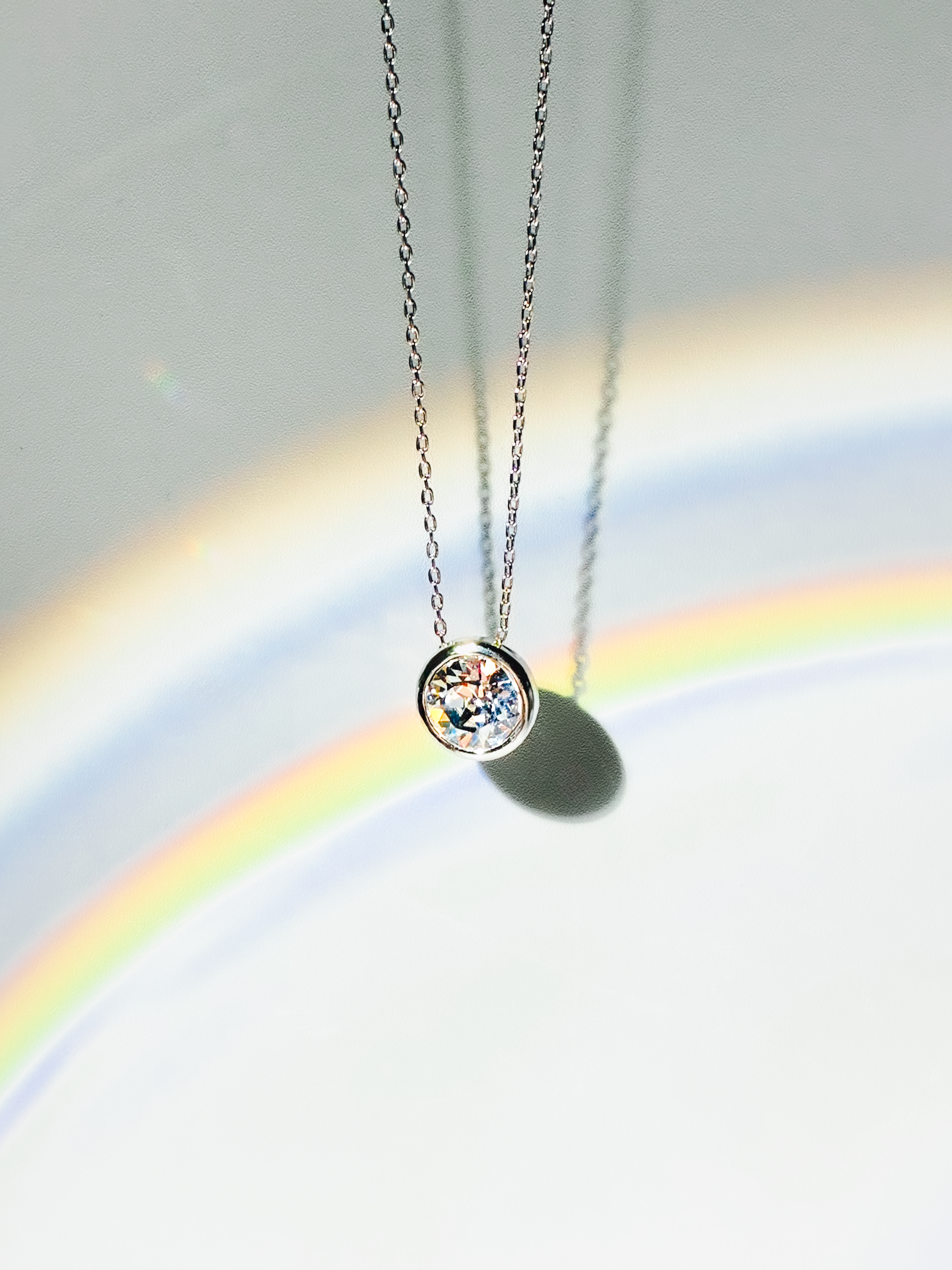 《獨家設計》奧地利元素水晶鍍白金高光頸鏈 Element Stone Rhodium Plated Necklace