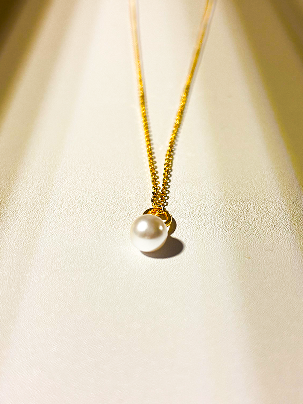 18K 鍍金晶體珍珠925頸鏈