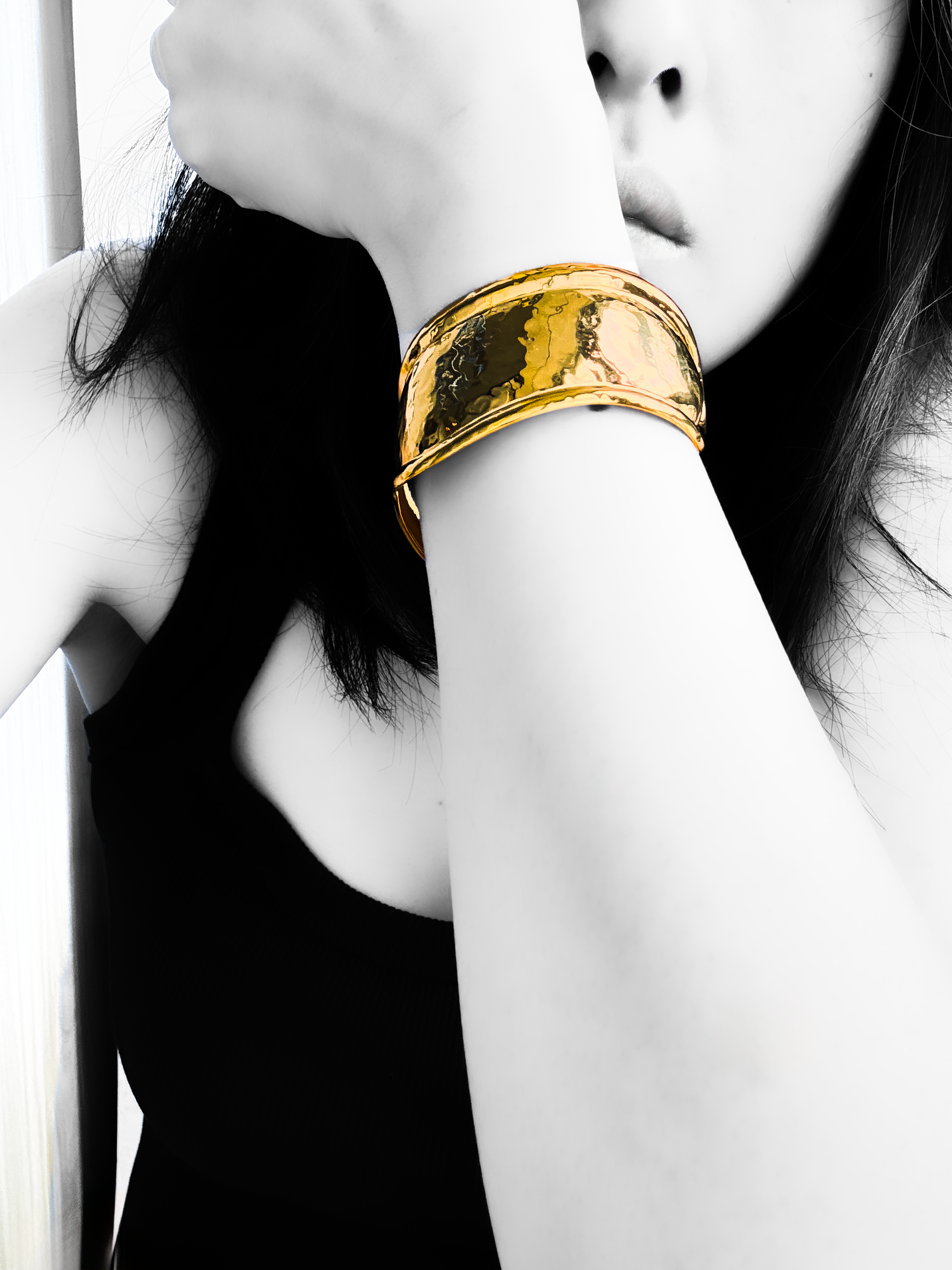 黃銅錘紋金手鐲