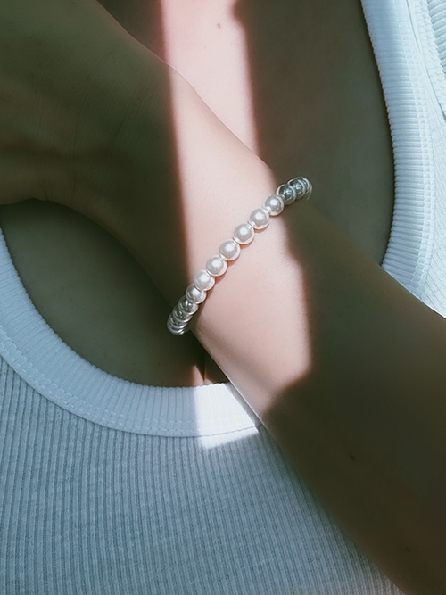 18K 鍍金扣晶體珍珠925手鏈