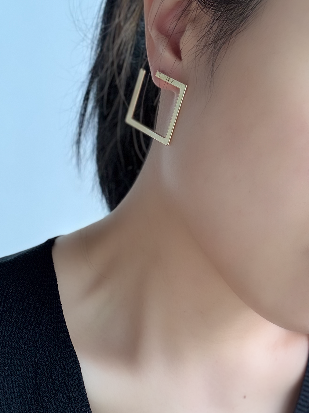 方形開口 925耳環