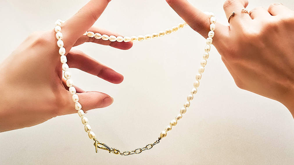 18K 鍍金淡水珍珠 925 Y 型項鍊