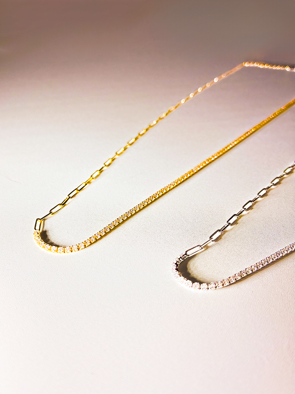 18K 鍍金高碳鑽925頸鏈