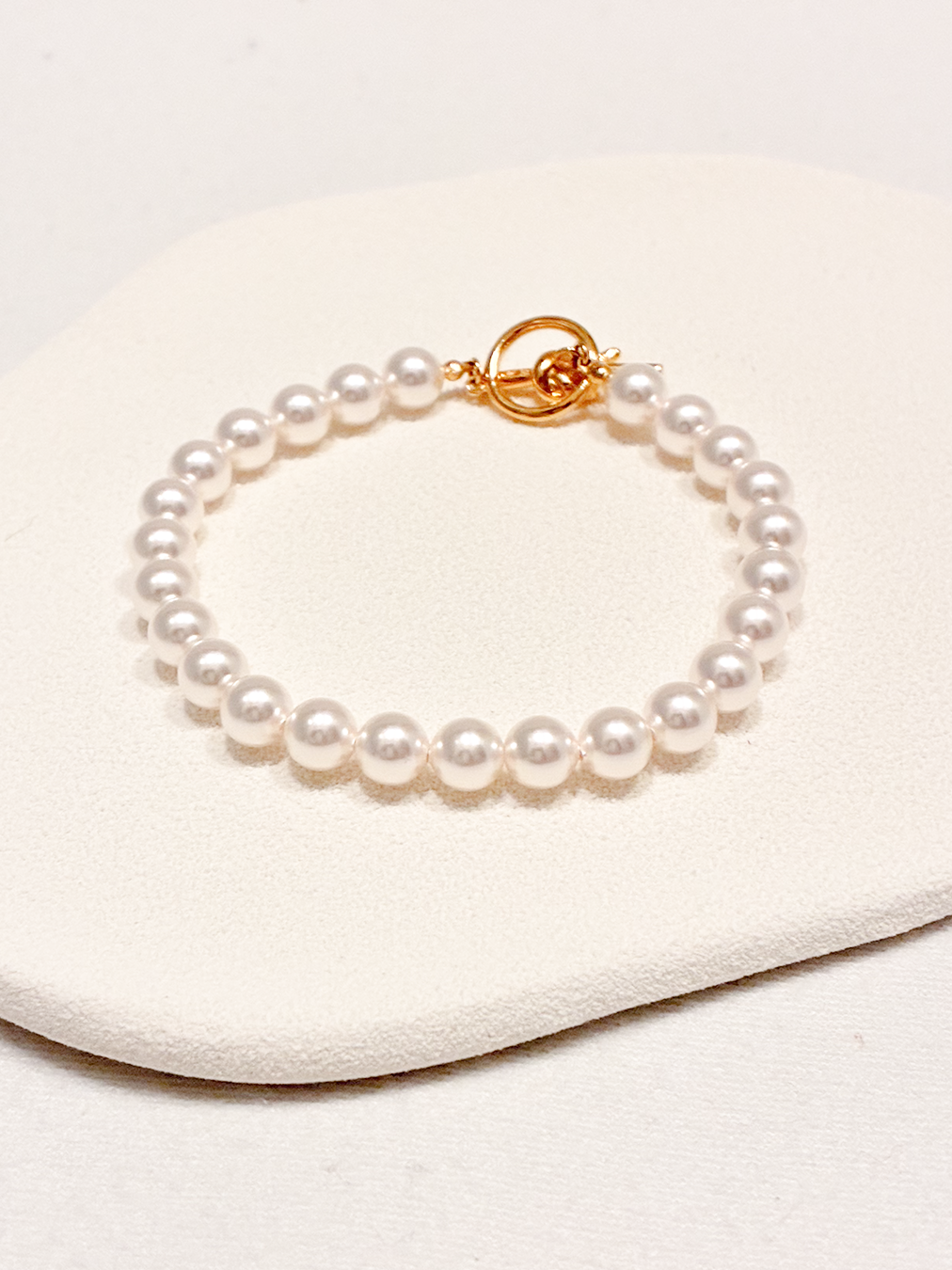 18K 鍍金扣晶體珍珠925手鏈