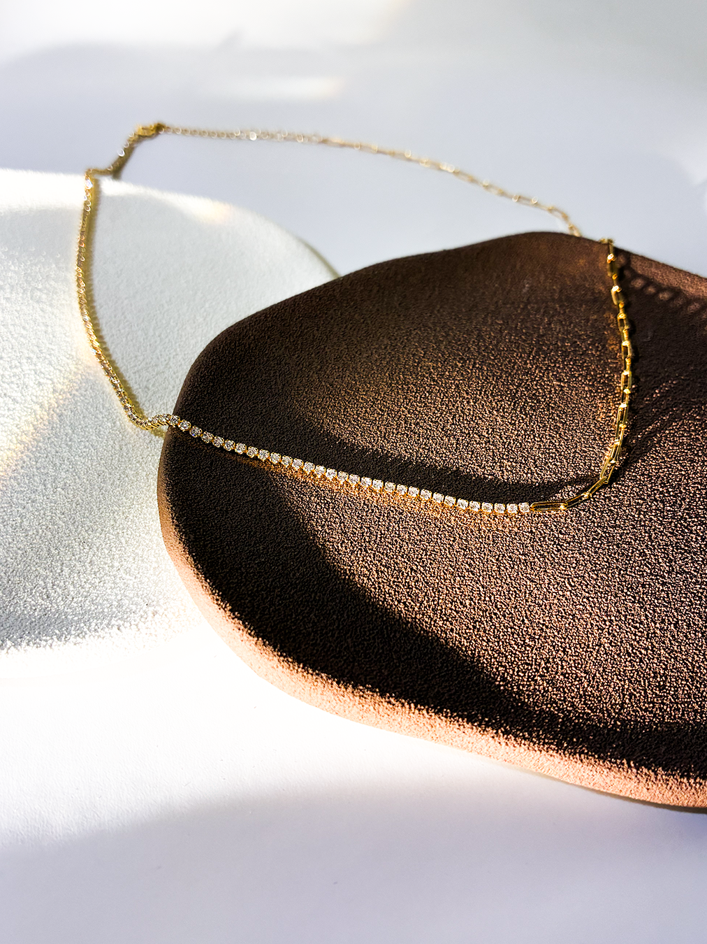 18K 鍍金高碳鑽925頸鏈