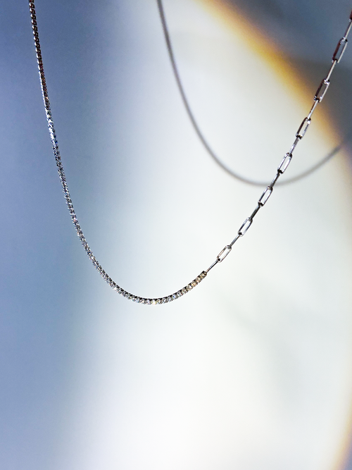 18K 鍍金高碳鑽925頸鏈